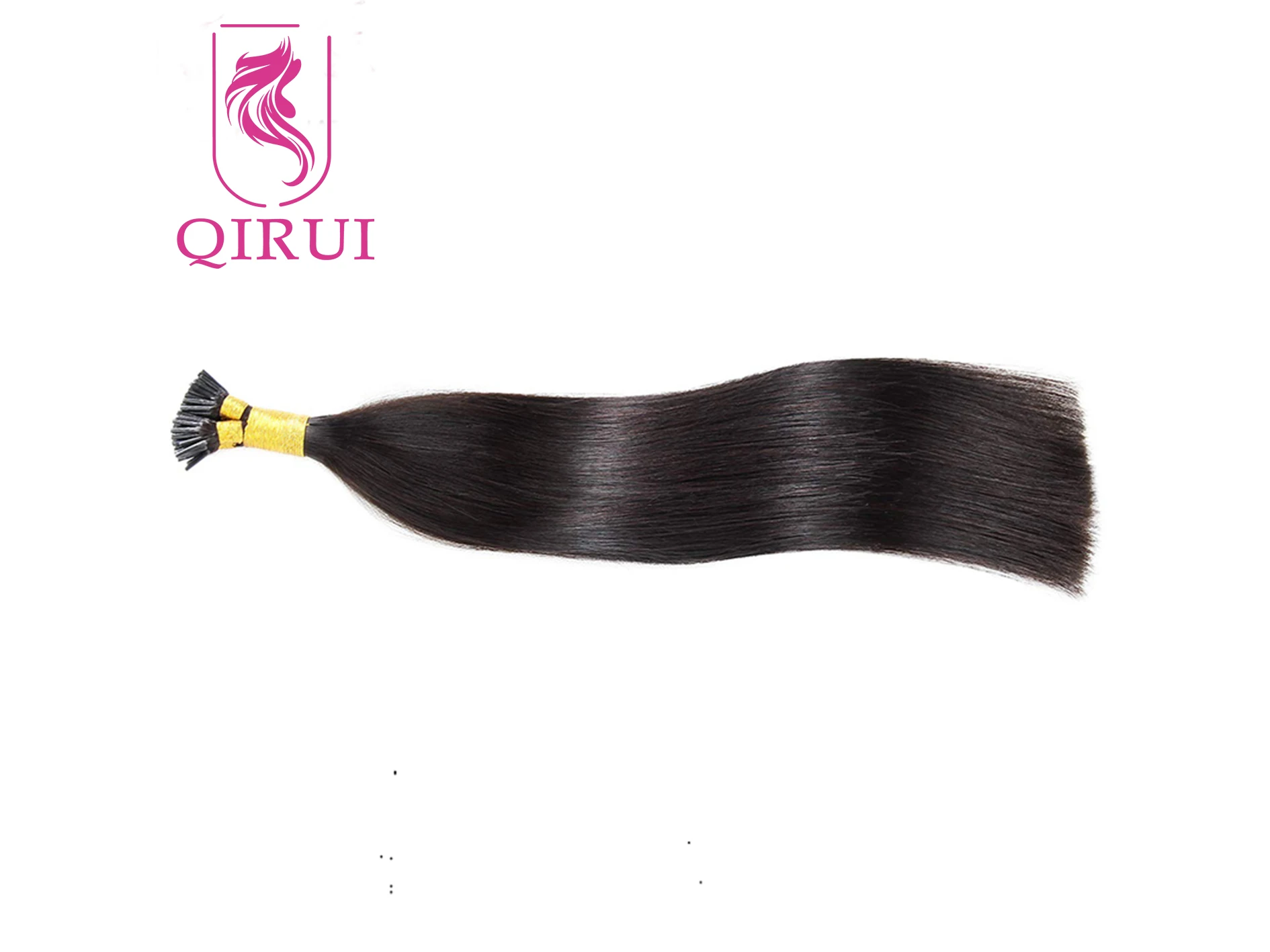 QIRUI-extensiones de cabello liso y sedoso para mujer, microeslabones, cabello virgen brasileño de queratina, 100% cabello humano, 1 g/h, 100 hebras