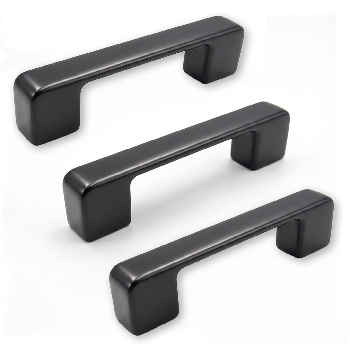 C8605-96 Matte Black Straight Bar Cabinet Pull Aluminum Alloy Minimalist Drawer Handle Modern Furniture Hardware with Screws
