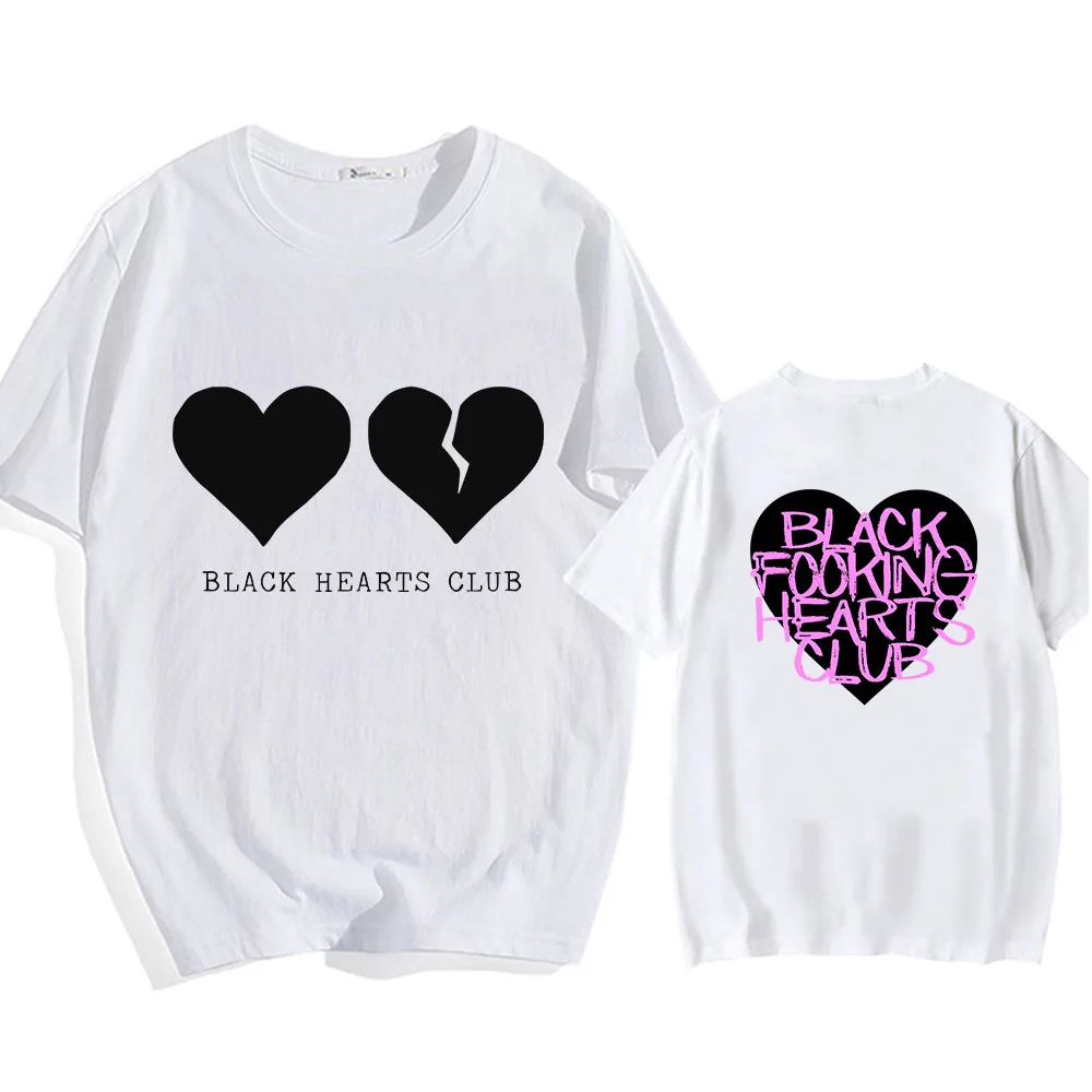 YungBlud Black Hearts Club Tshirts MEN Grunge Oversized T-shirts 100% Cotton Alternative Rock T Shirts Harajuku High Street Tops