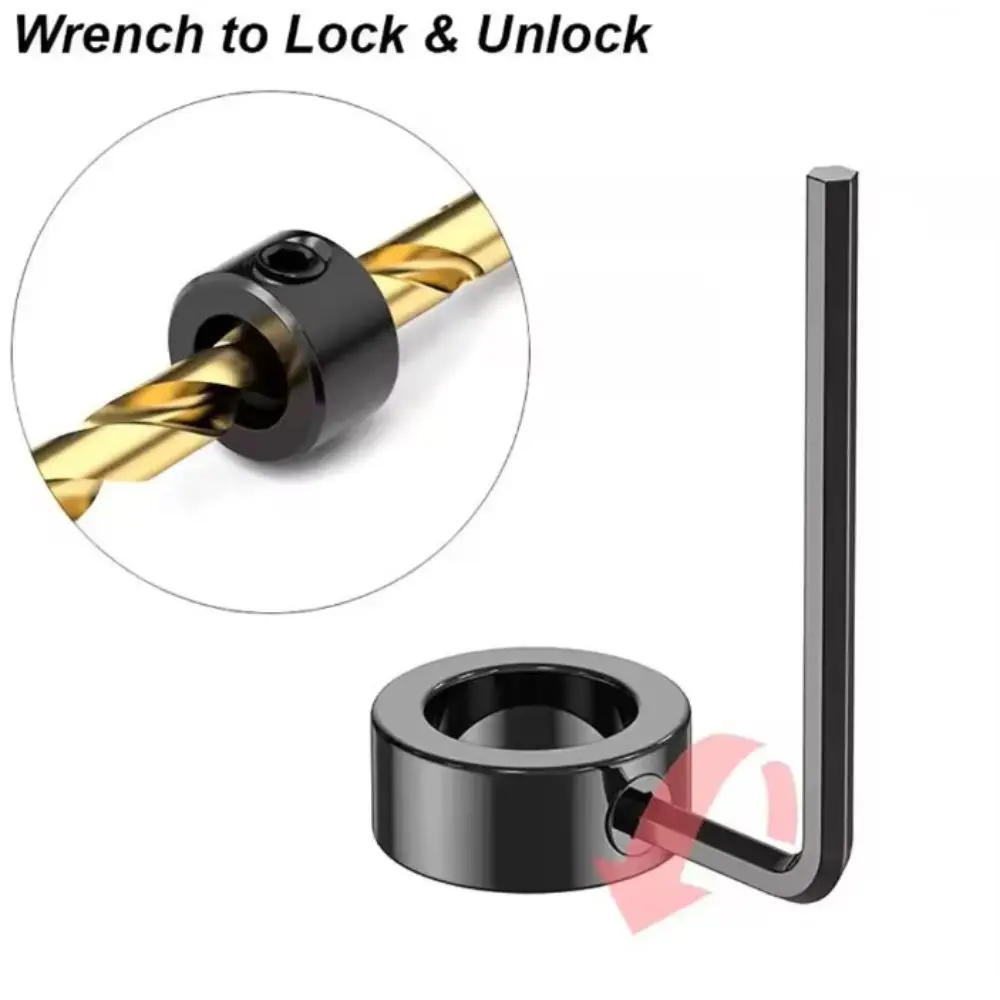 Accessories Steel Drill Stop Collar Adjustable Metric Shaft Positioner Lock Press Hole Guide Woodwork Tools