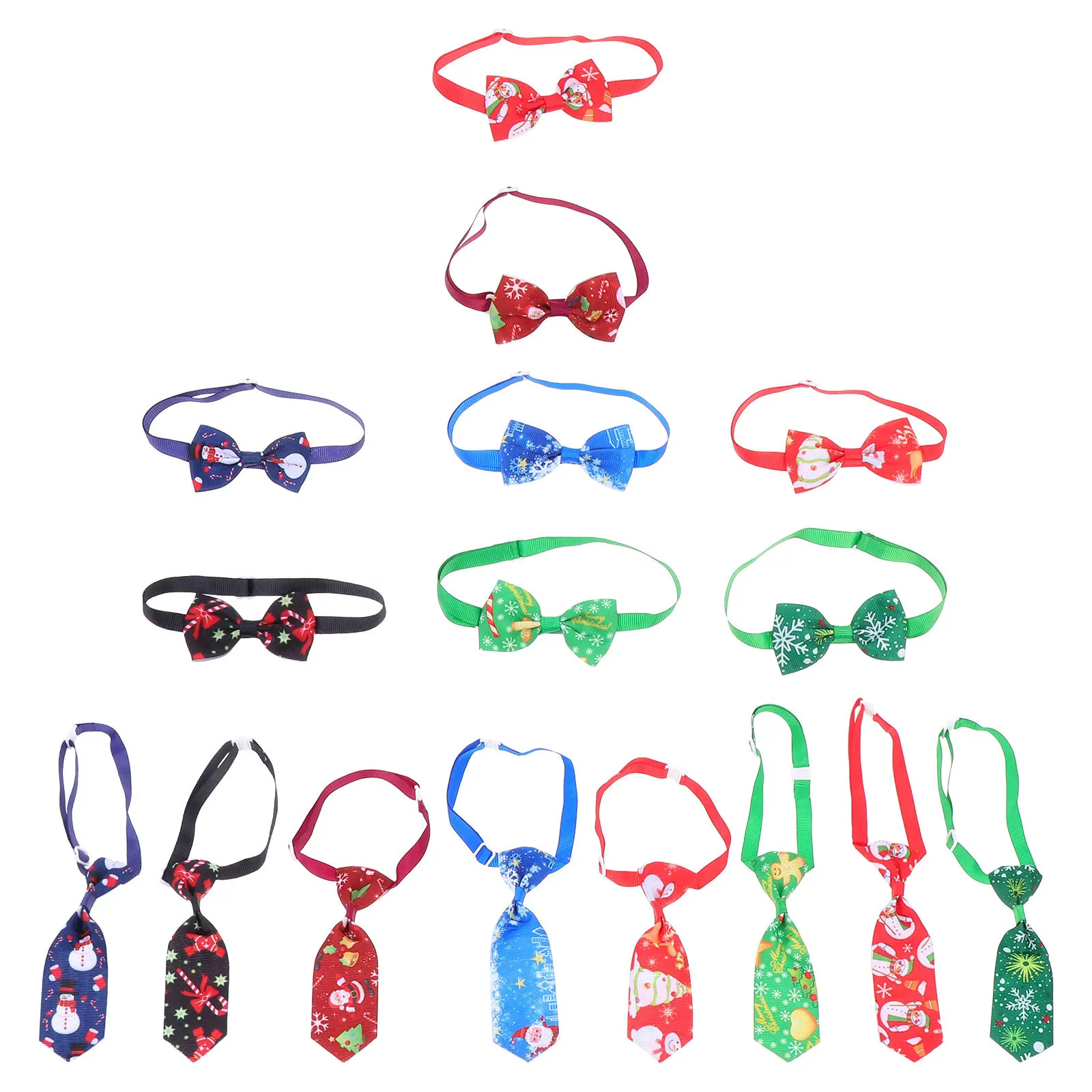 

16Pcs Adjustable Pet Neckties Christmas Dog Cat Bow Ties Xmas Holiday Party Grooming Supplies Christmas Pet Ties