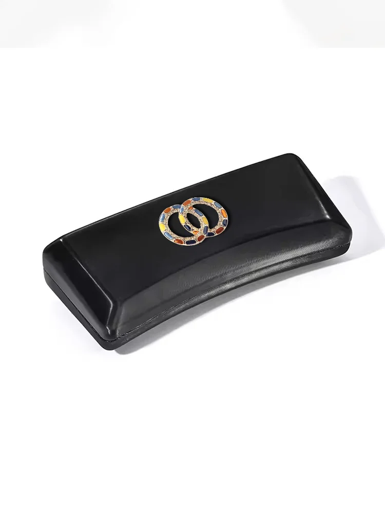 

Sunglasses Case High-End & Portable Eyewear Cases Oval Diamond Decor