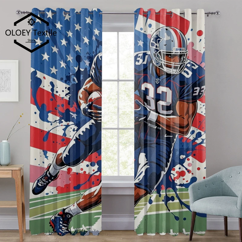

Do You Like Rugby Too Sport Print Curtains - Customized Patterns Curtains for Living Room Bedroom Window Drapes Home Decor