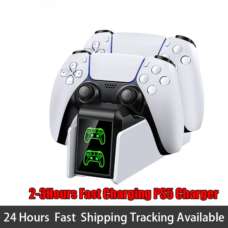 

Двойное быстрое зарядное устройство для беспроводного контроллера PS5, подставка для геймпада, зарядная база контроллера DualSense