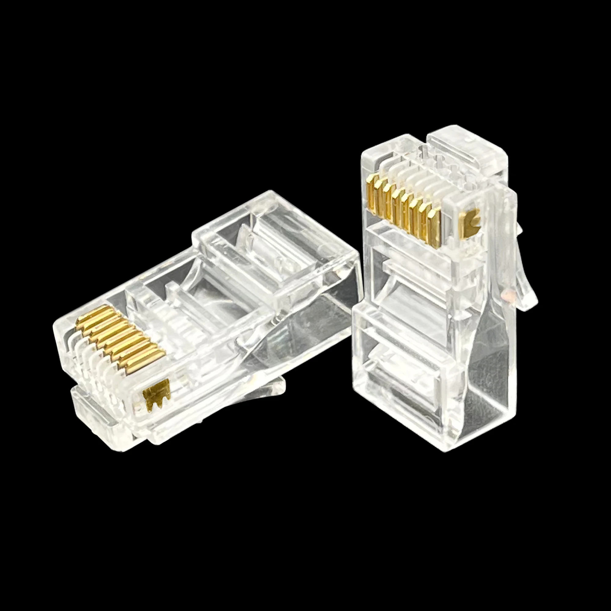 COMNEN Cat6/6A Rj45 złącze przejściowe wtyczka modułowa sieci komputerowej UTP/FTP pozłacane 1.2/1.1mm kabel Ethernet z otworem