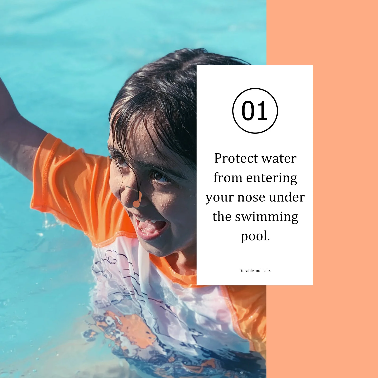 مشبك أنف للسباحة مبتكر مقاوم للماء وقابل لإعادة الاستخدام ومضاد للاختناق للمبتدئين في حمام السباحة والغوص