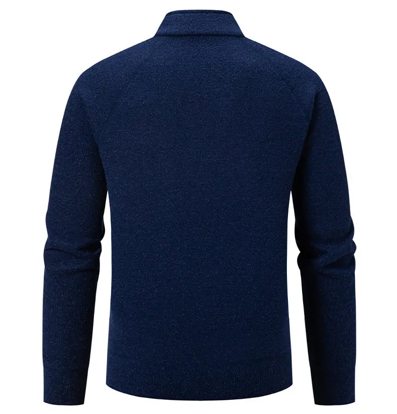 2022 Herenkleding Europese maat Heren Nieuwe effen kleur Verdikte trui Heren Opstaande kraag Halve ritssluiting Slim Fit Gebreid