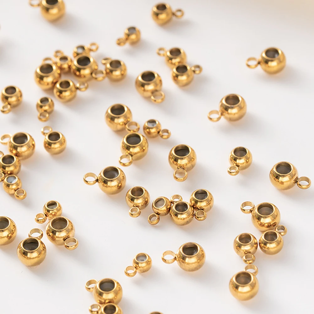 10pcs Stainless Steel Stopper Beads Silicone Slider Beads Rubber Beads Adjustable Round Positioning Beads for DIY Jewelry Making - view 4