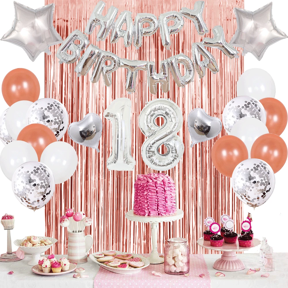 Rose Gold Happy Birthday Letter Balloon Package 32 Inch Birthday Party Decoration Balloons