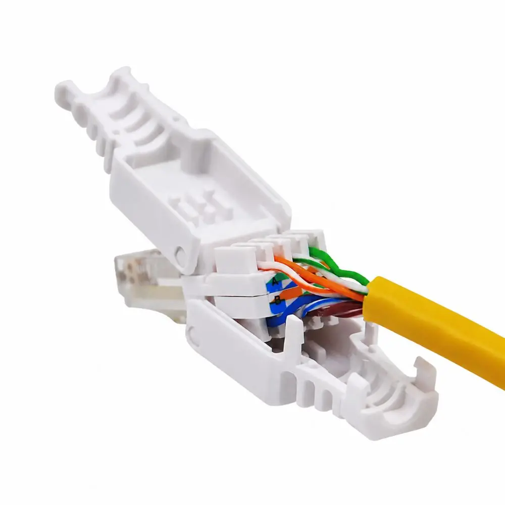 1Pcs CAT6 Cat5e RJ45 Connector Plug No Crimp Reusable Ethernet Plug Crystal Head 8P8C Network Cable Head