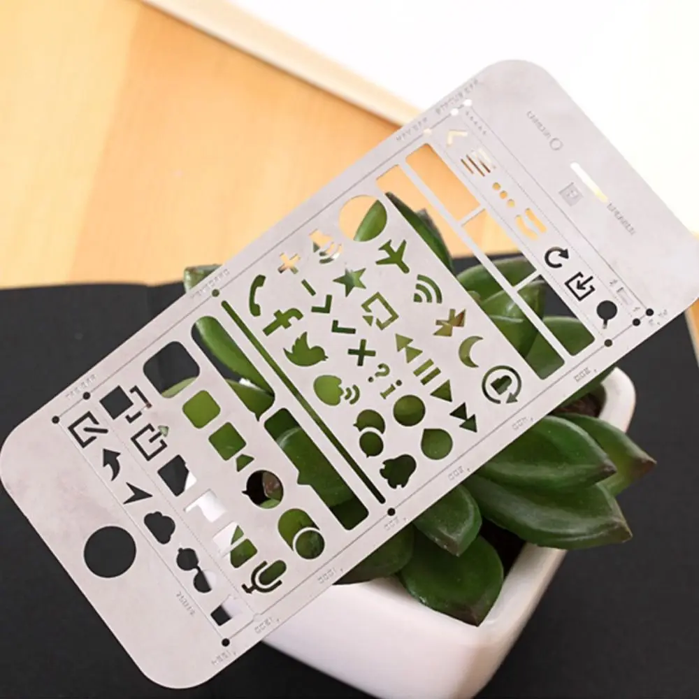 Cat Shape Template Ruler School Projects Smooth Surface Hollowed Out Ruler Pocket-Sized Vintage Drawing Template Ruler