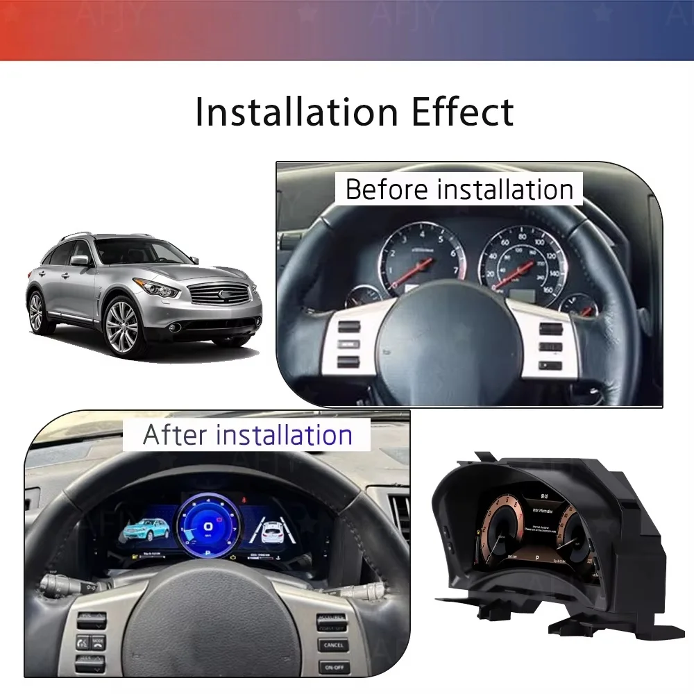 

Car Digital Cluster For Infiniti FX35 FX45 2003-2009 LCD Instrument Panel Dashboard Odometer Meter Speedometer Virtual Cockpit