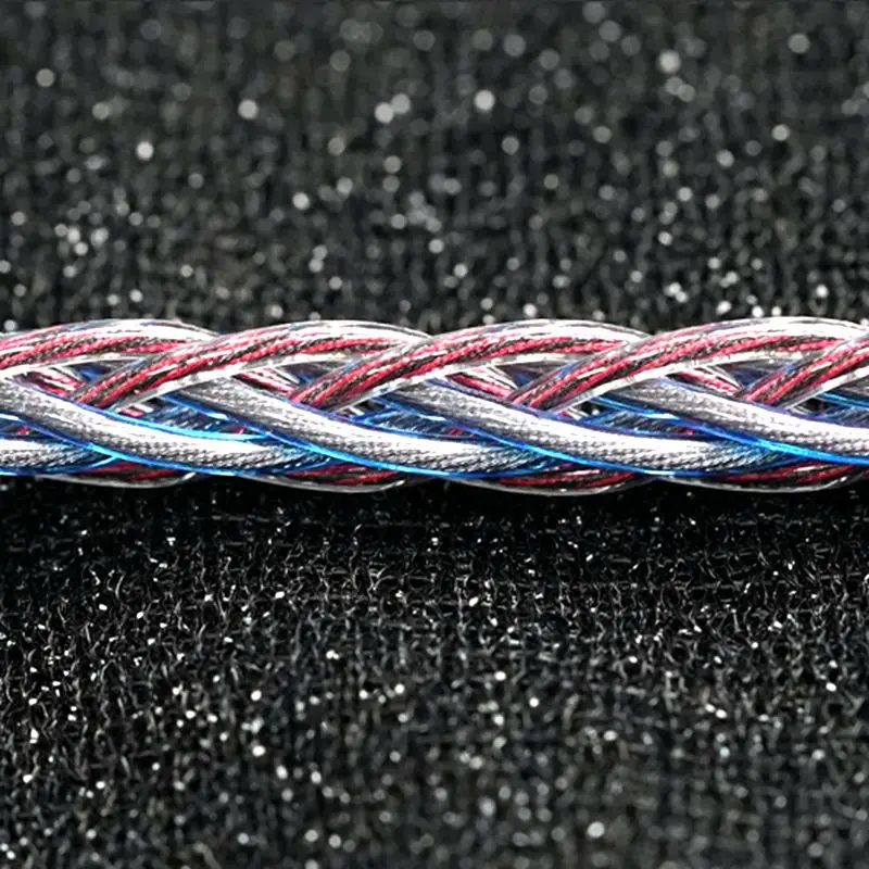 XINHS S16 8-core 7N earphone hibrida tembaga kristal tunggal murni kabel HIFI