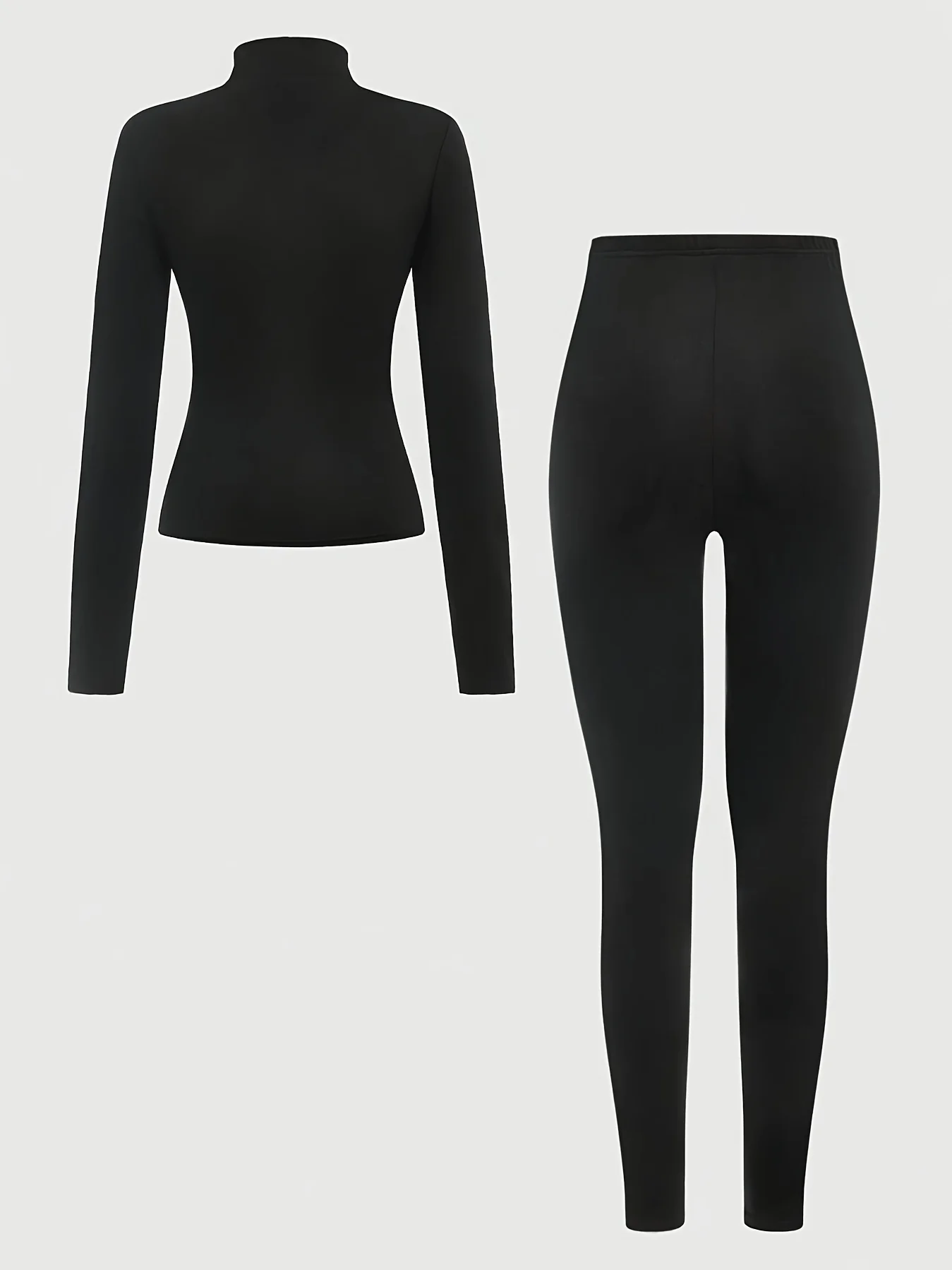 Girls' Autumn and Winter Sports Casual Two-Piece Set with a Stand-Up Collar Zip-Up Sports Jacket Paired with High-Waisted Stretchy Leggings