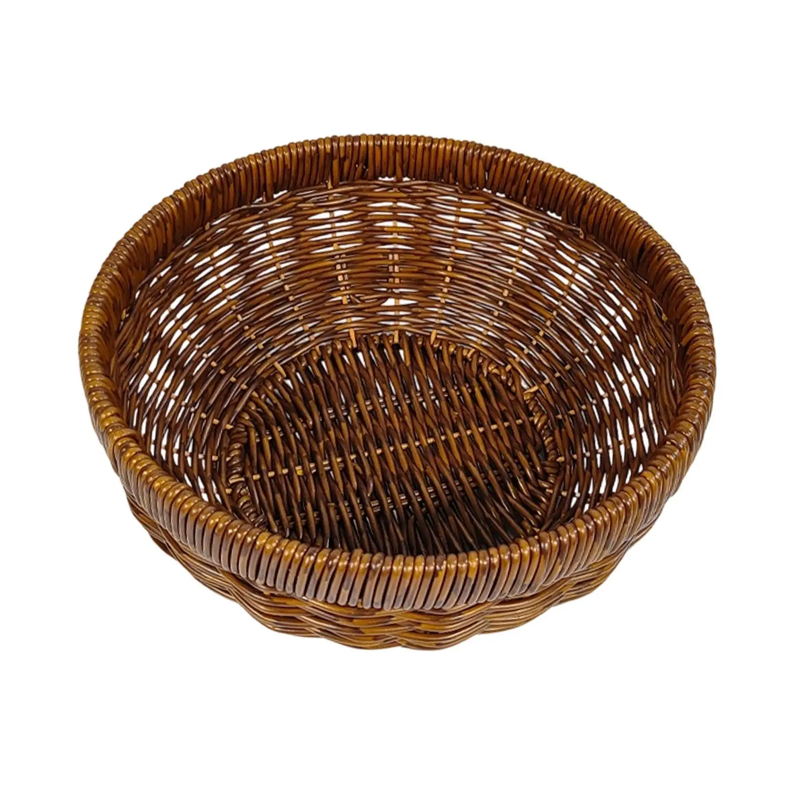 Woven Storage Basket Bedroom Kitchen Dessert Round Portable Lightweight Multifuctional Snacks Organizer Desktop Storage Basket