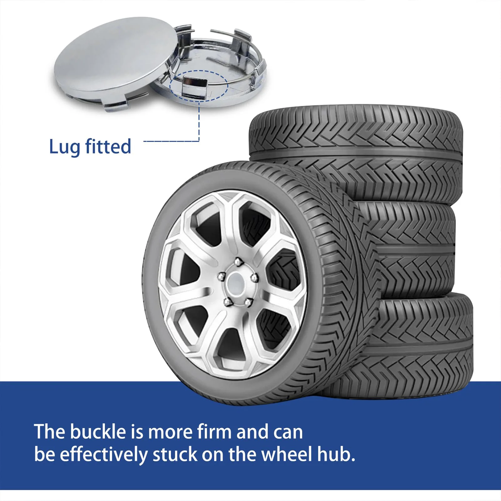 Car Wheel Hub Center Cap Snap-in Anti-falling Fastening Installation Accessories with Good Waterproof Performance