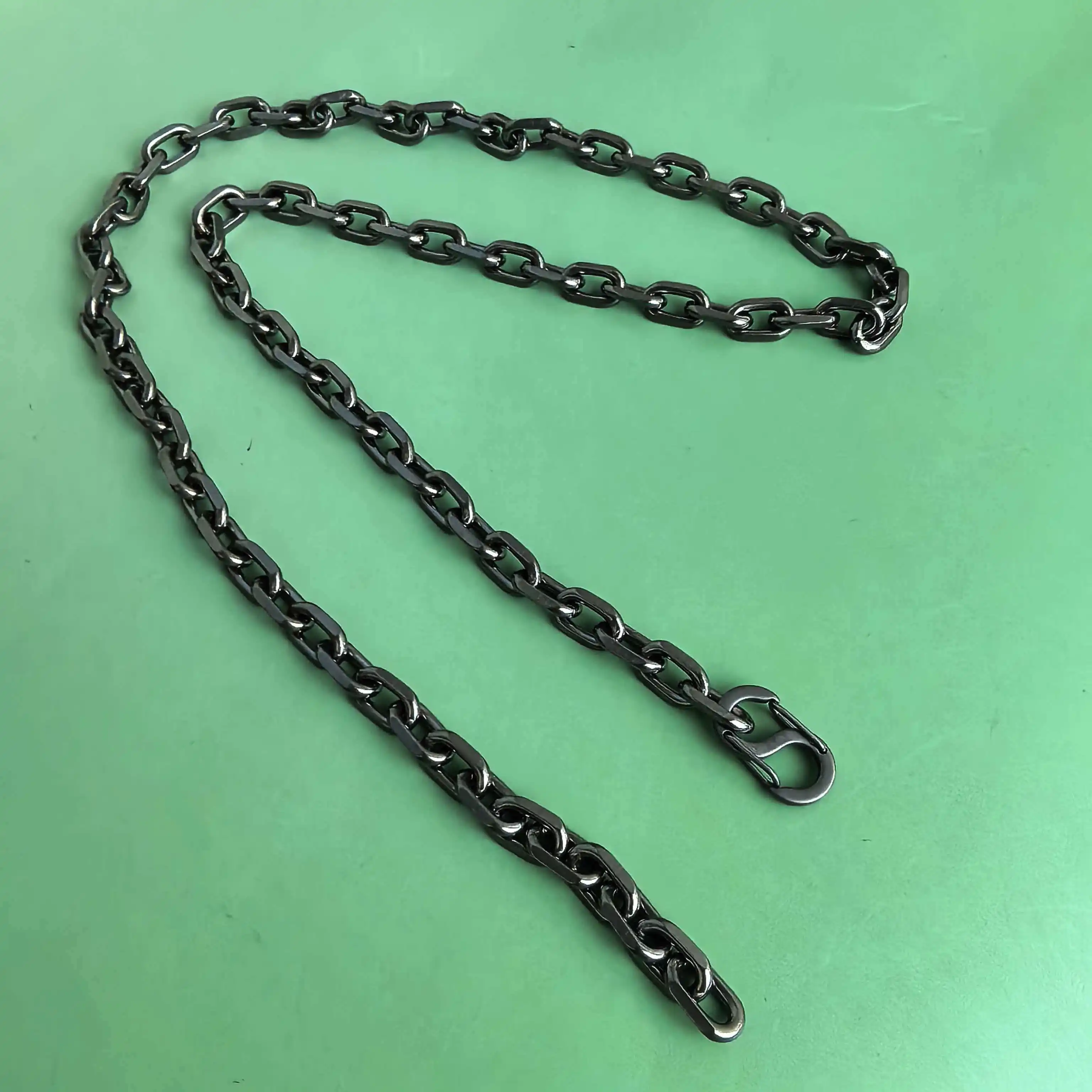 6.6mm pure titanium ground four sided stone washed unwelded necklace