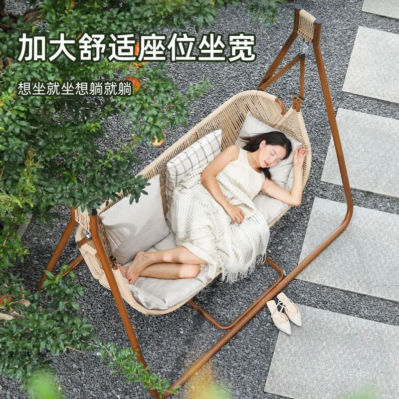 Villa yard double rocking chair, outdoor courtyard terrace garden outdoor swing,  basket  chair