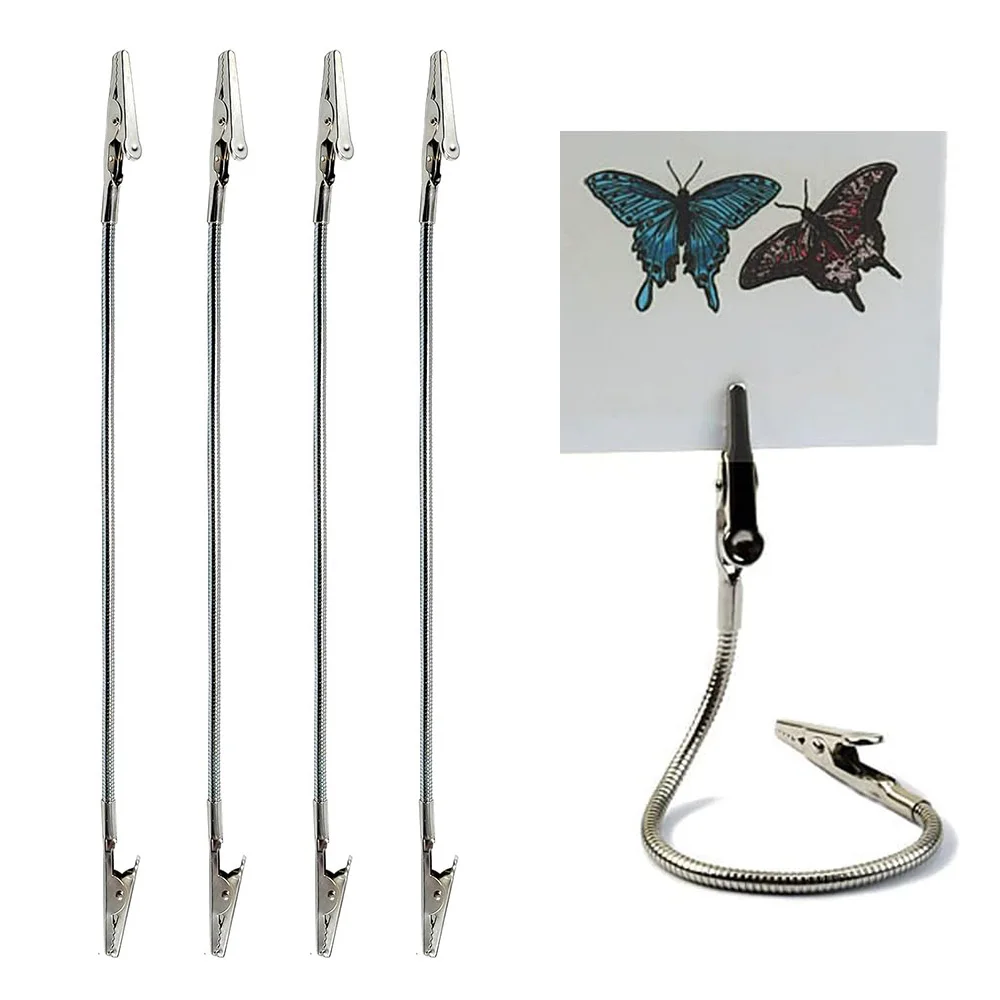 Double Head Alligator Clips Bendable Double Sided Clips for Photos, Memo Cards - Strong Metal Double-Ended Alligator Clip Holder
