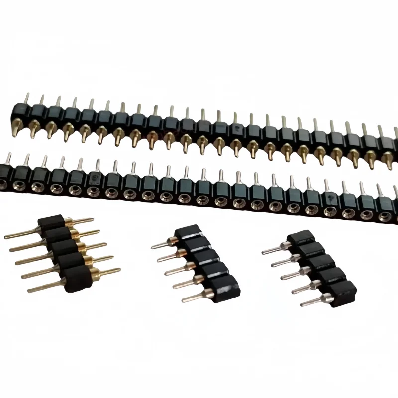 Spacing 2.54mm Round Hole Pin Header Double-Headed Pin Round Pin Header Gold-Plated Round Hole Header 1x2P 3P 4P 5P 6P 7P 1X40P