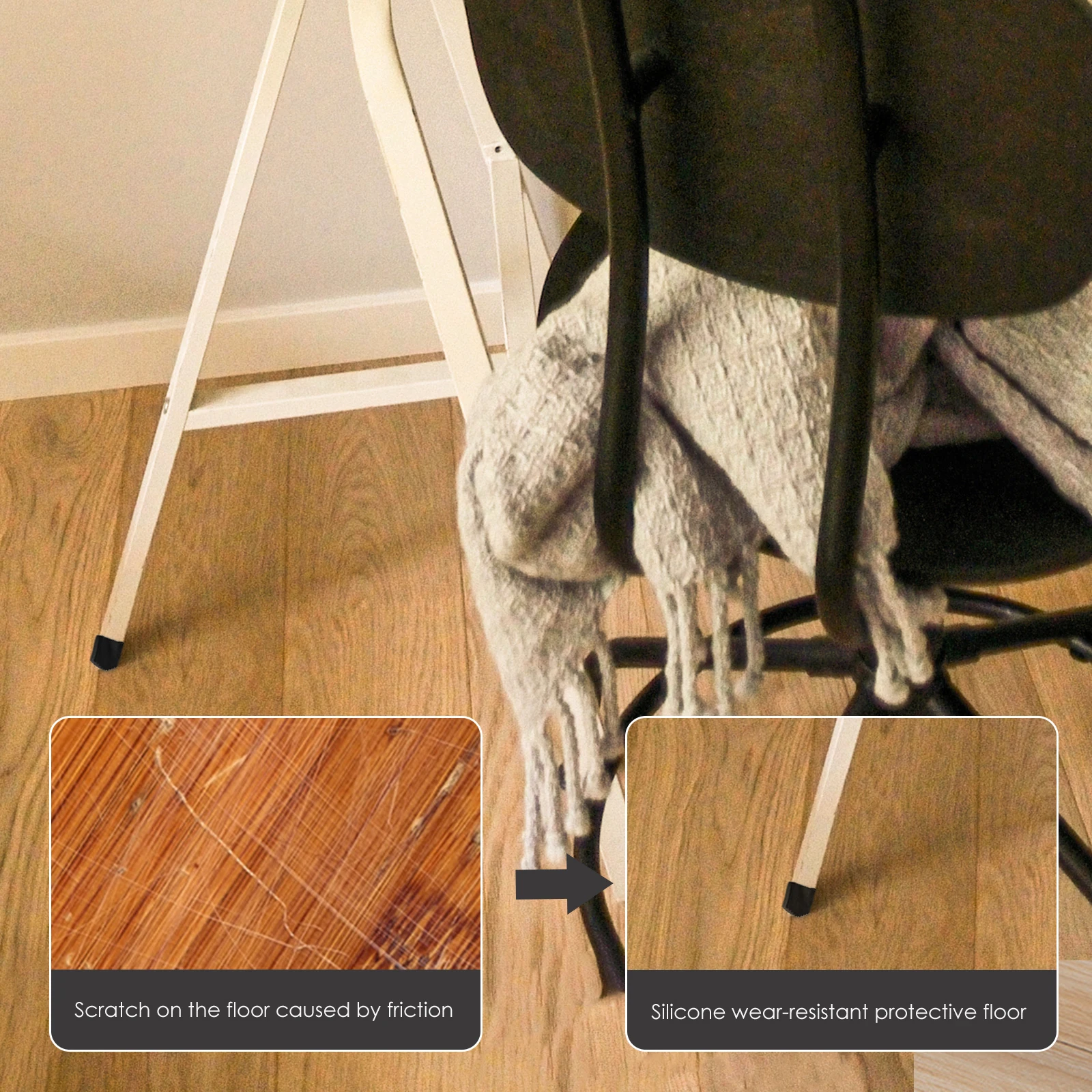 

2pcs Non-slip Rubber Ladder Foot Pads Durable Safe Protectors Replacement Covers Wear-resistant Stable Long Service Life Easy