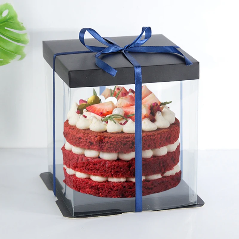 7inch Transparent Cake Box Birthday Large Cakes Packaging Boxes DIY Baking Dessert Flower Gifts Packing For Wedding Christmas