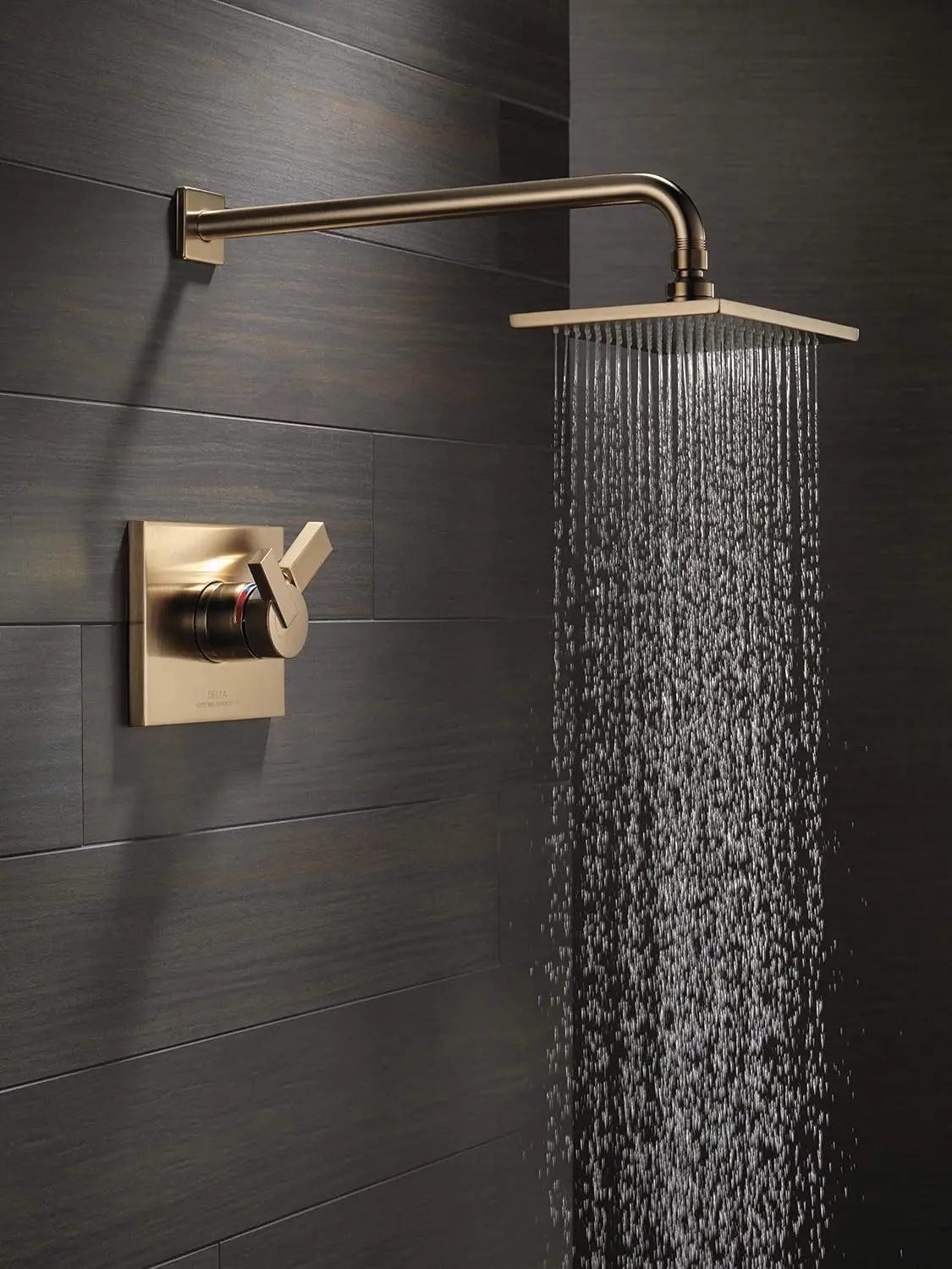 17 Series Dual-Function Shower Trim Kit With Single-Spray Touch-Clean Rain Shower Head, Champagne Bronze, 2.0