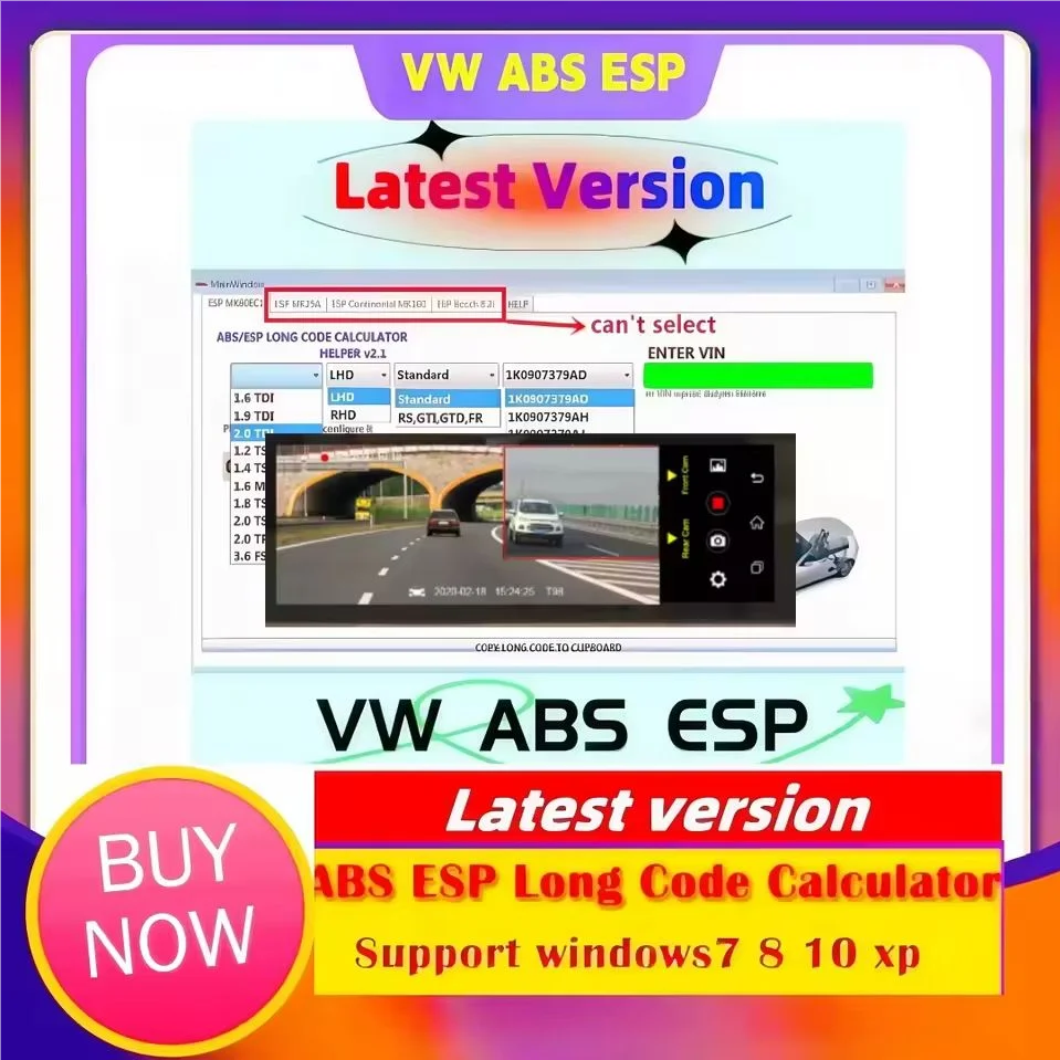 

Best VW ABS ESP Long Code Calculator Helper MK60EC1 ABS ESP Long Code Calculator software+ unlimited install+ install vide