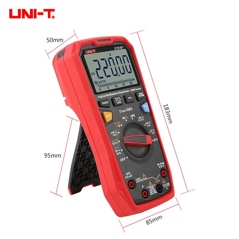 UNI-T UT61B UT61D UT61E Plus multimetro analogico digitale Tester elettrico 22000 conteggi amperometro voltmetro professionale Multi Meter