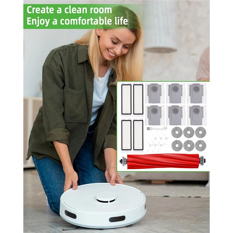 A94E-untuk Roborock Q Revo S/Q Revo Maxv/Q Revo Pro Robot Penyedot Debu Sikat Sisi Utama Filter Hepa Kantong Debu Kain Pel