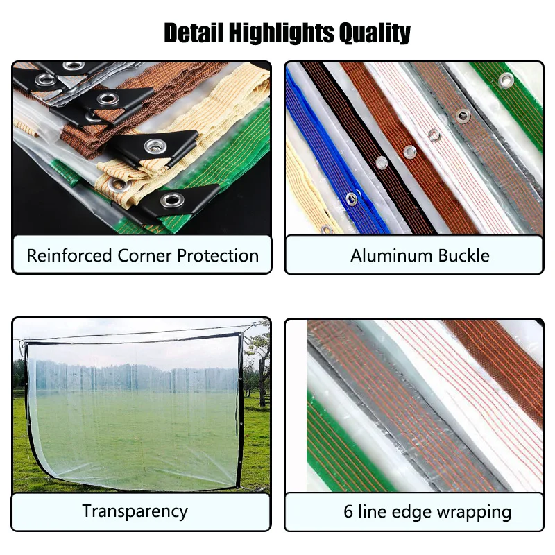 6 Line Customizable PE Transparent Rainproof  Cloth Portable Folding Tents Shelter Waterproof Outdoor Awnings