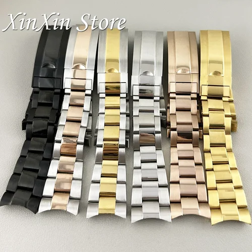 Imagen 2 del producto Correa de acero inoxidable sólido 904L de 20mm de ancho, pulsera presidencial de Jubileo de ostras pulido cepillado NH35, cierre de bloqueo deslizante