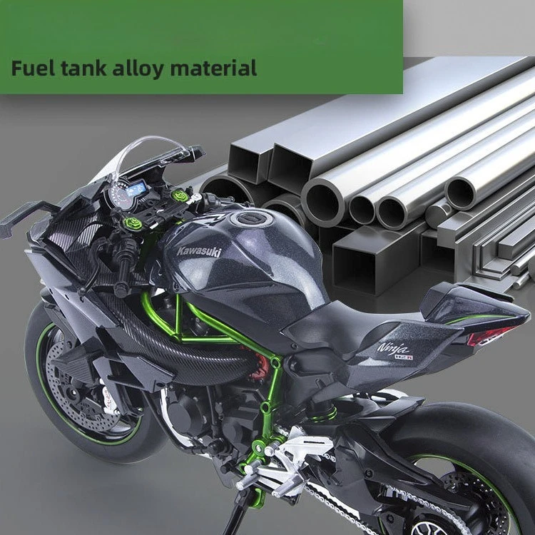 1:9 Kawasaki Ninja H2R H2 motocicleta de juguete Diecast Metal modelo de gran tamaño carreras sonido y luz colección regalo niño