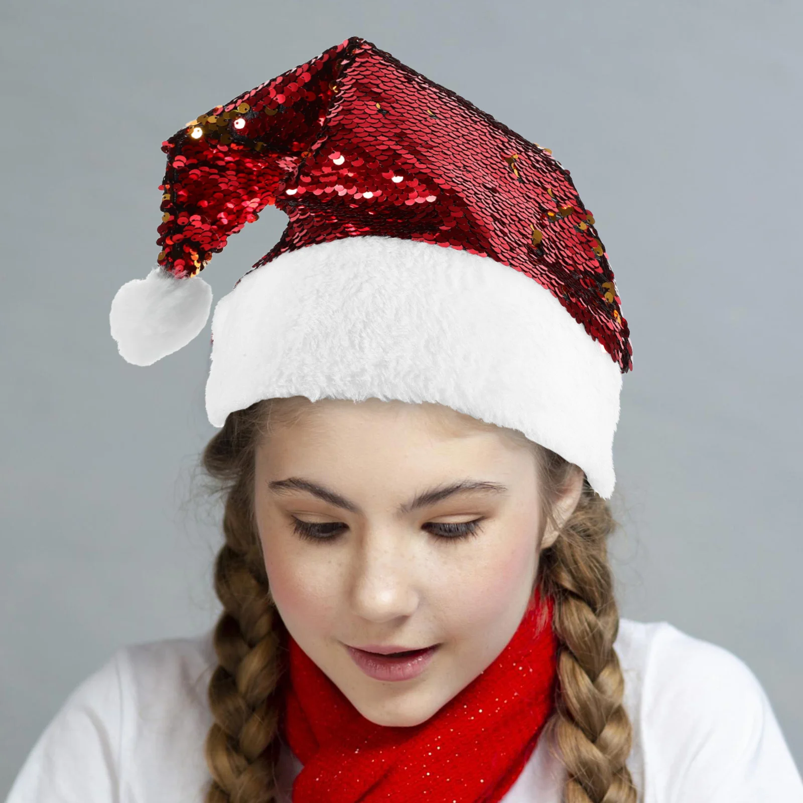 

Sided Sequin Party Christmas Hats Christmas Cap Party Favors Holiday Decorations Festive Accessories Santa Hats