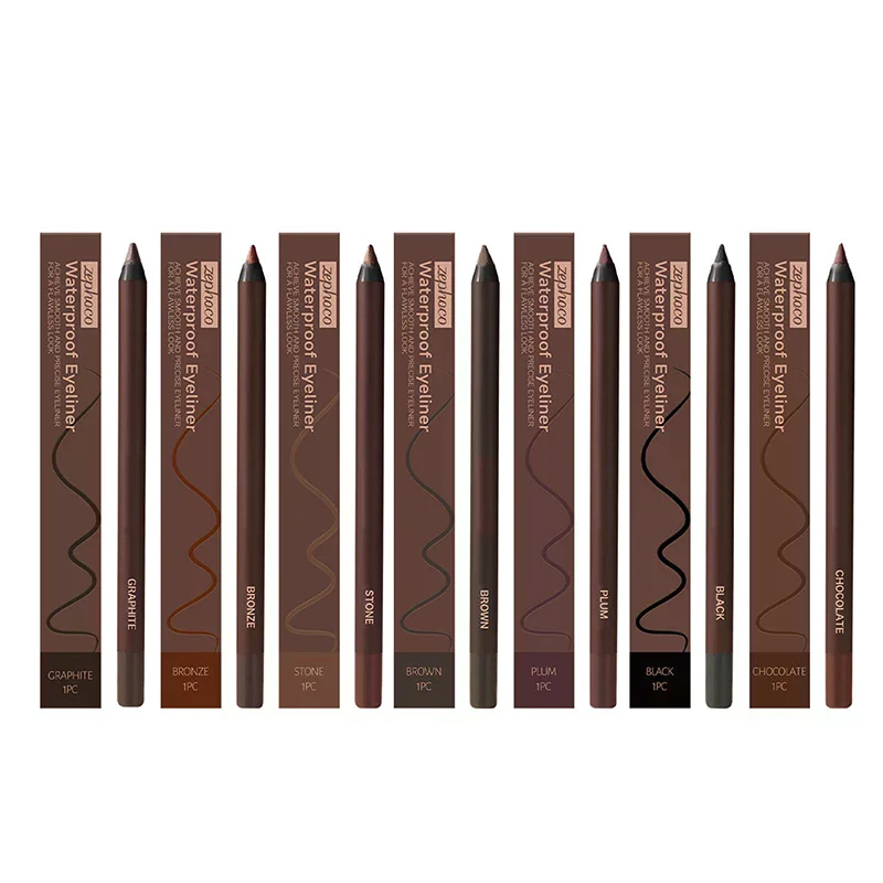 Wodoodporny eyeliner w pisaku, dwustronny, ostrzalny, eyeliner w kolorze śliwkowym do zielonych/niebieskich/brązowych oczu, nie rozmazuje się, nie blaknie, gładki.