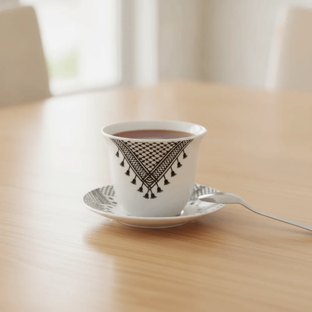 6 Piece Creative Ceramic Turkish Coffee Cup 70 ML Middle Eastern Style Espresso Cup Mini Vintage Tea Cup Tea Room