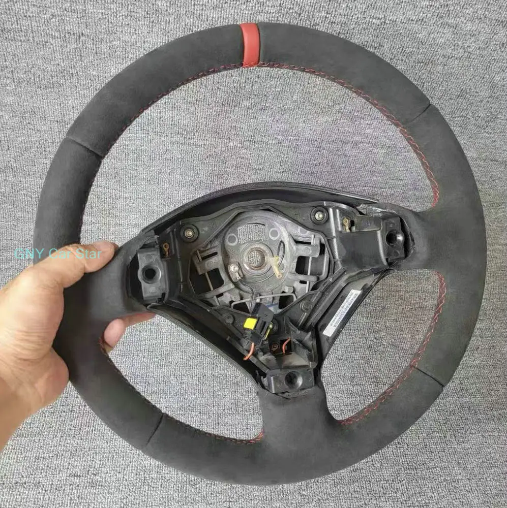 100% Real Carbon Fiber Car Leather Steering Wheel For Peugeot 307