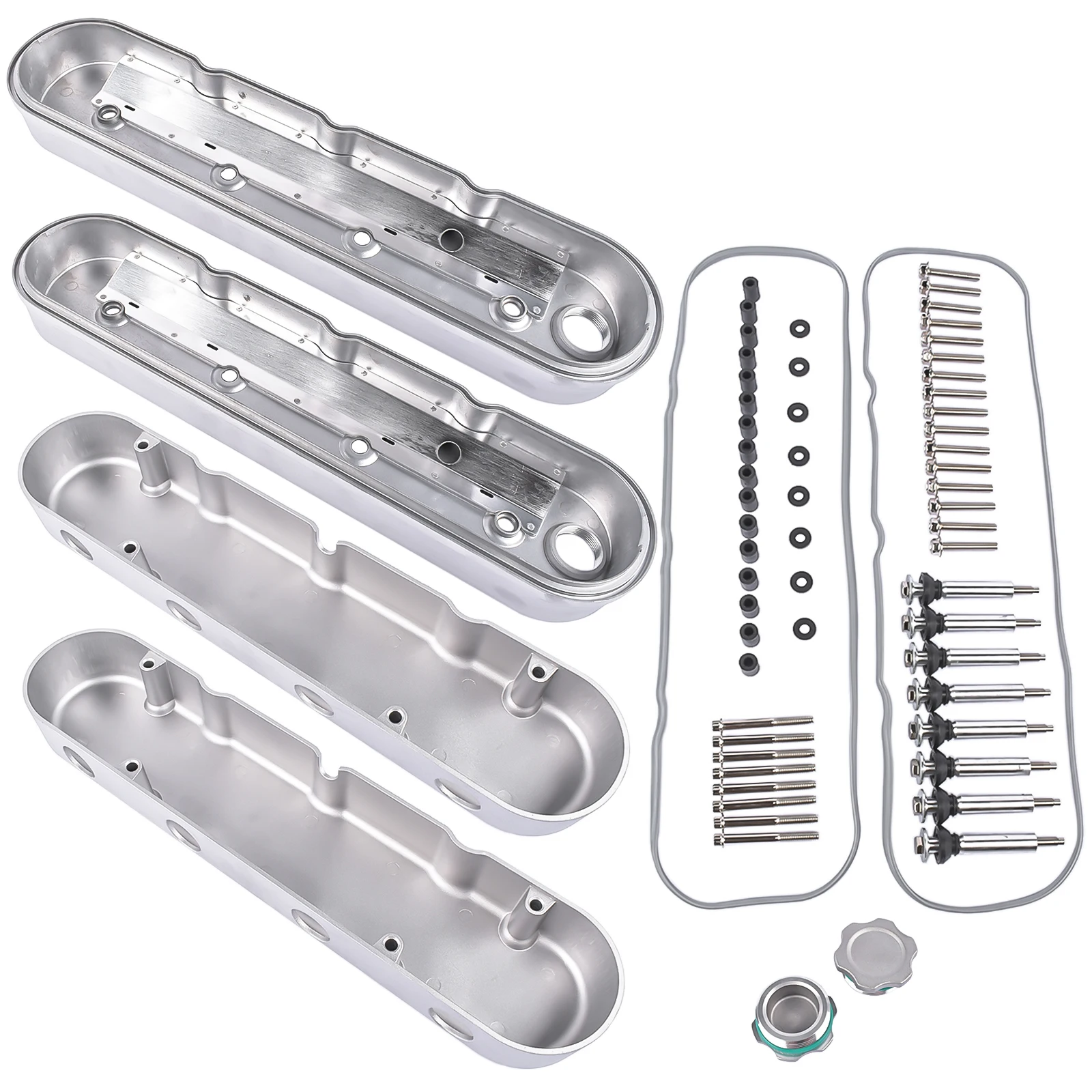 AP02 Silver Engine Valve Covers for Chevrolet LS1 LS2 LS3 LS6 293 325 364 376 427 Ci