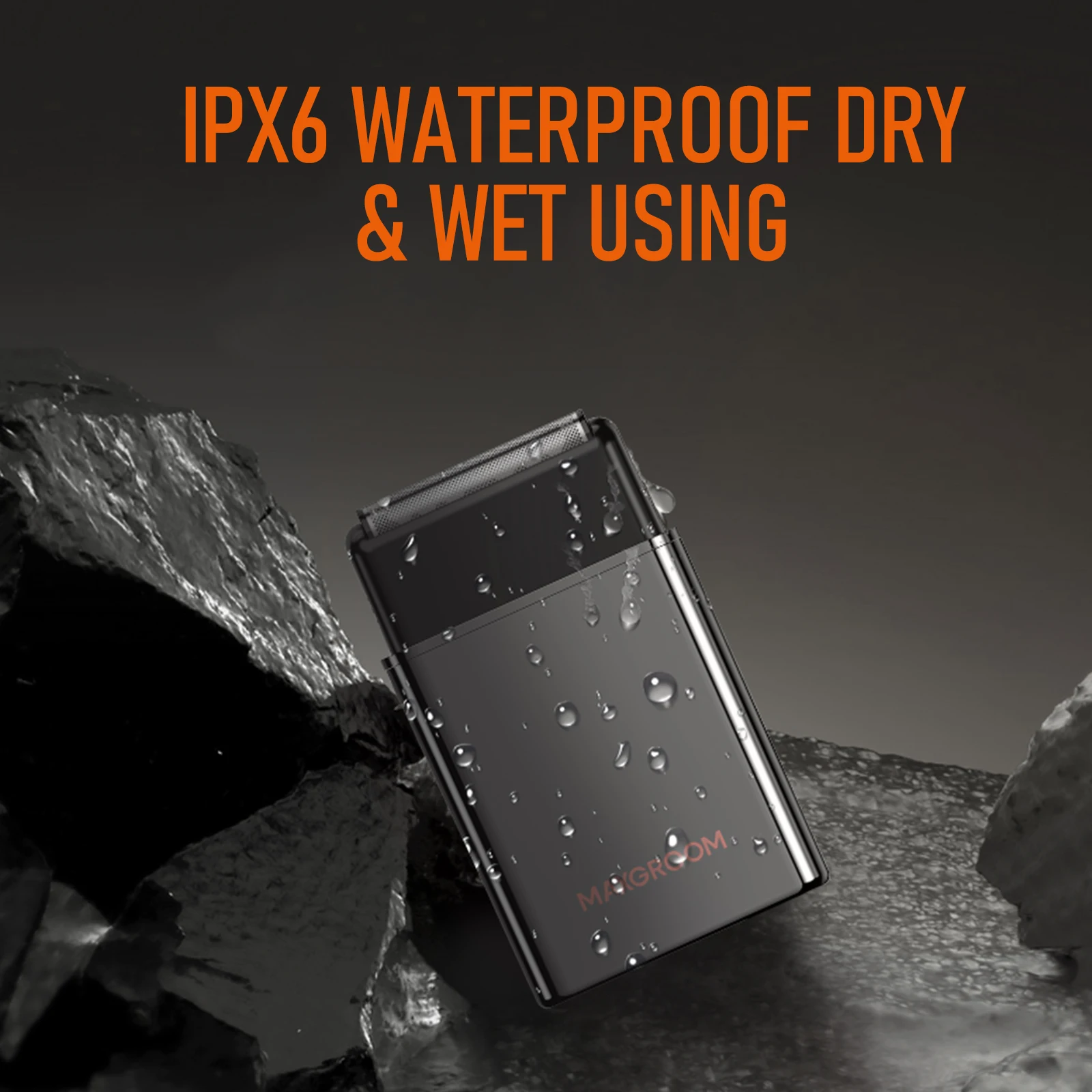 MAXGROOM Folienrasierer für Männer, wiederaufladbarer Elektrorasierer, IPX6, wasserdicht, Doppelrasierer, tragbarer Mini-Bartrasierer, Bartschneider – Detail 6