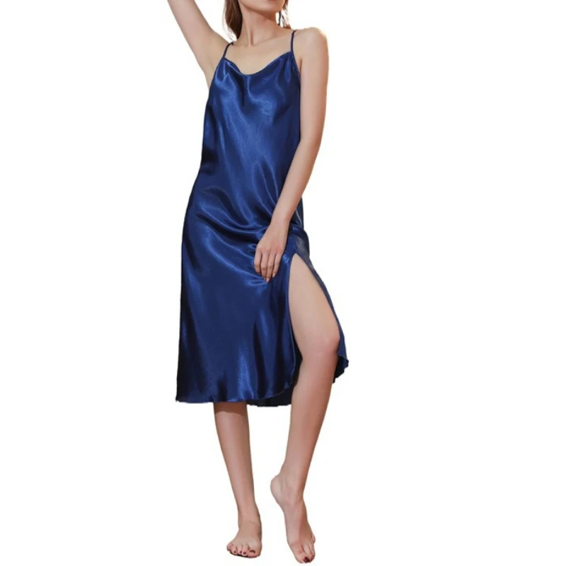 ผู้หญิงซาตินนุ่ม Camisole Elegant SHEER ชุดนอน Nightdress หรูหราน้ําหนักเบา Loungewear All-Season