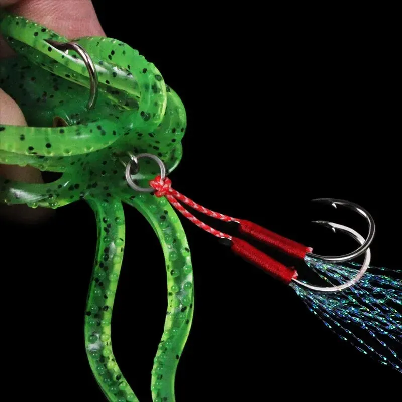 Lead Covered Squid Soft Bait Iron Plate Double Hook 21g/11cm Sea Fishing Boat Fishing Simulation Bait Deep Sea Soft Bait image 4