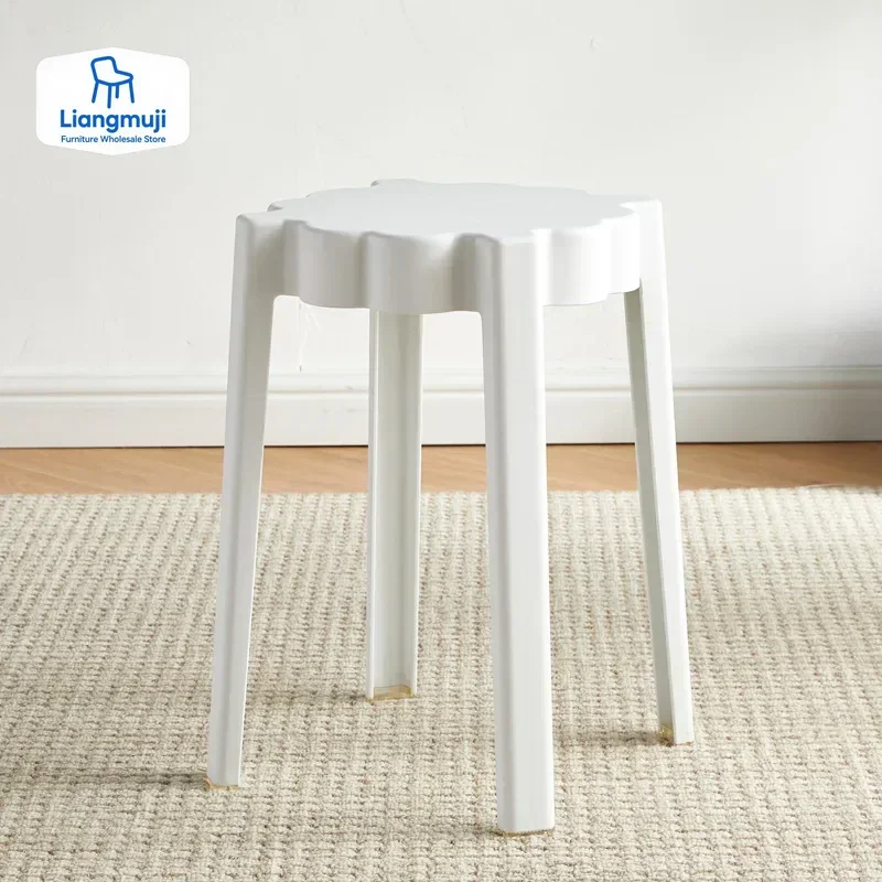 

Thickened Plastic Dining Stool Creative Stacking Home Dining Table Stool Biscuit Cloud Stool Sedie Da Pranzo Nordic Furniture