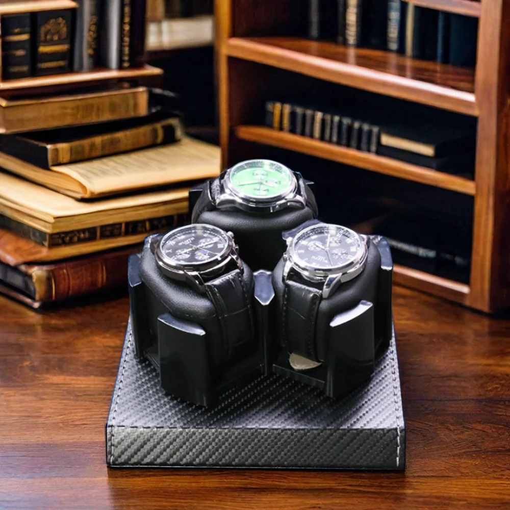 Automatic Watch Winder 3 Slots 2 Modes USB Cable Power Watch Winders For Men Women PU Leather Soft Watch Pillow Watch Winder