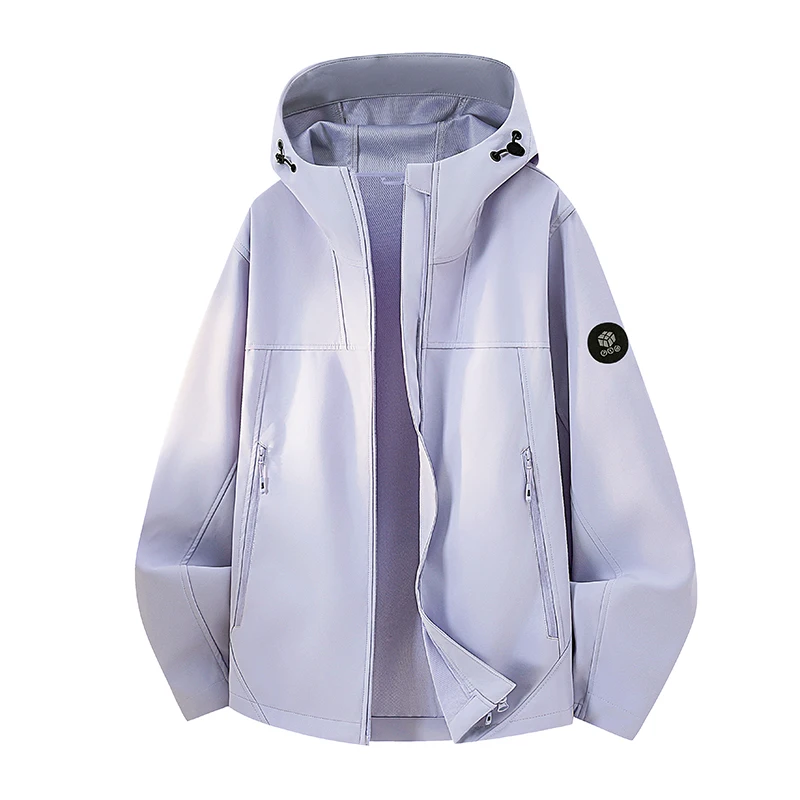 Men Women Softshell Jacket Hooded Windproof Waterproof Outdoor Coat Couple Hiking Camping Trekking Casual Hoodie Outerwear