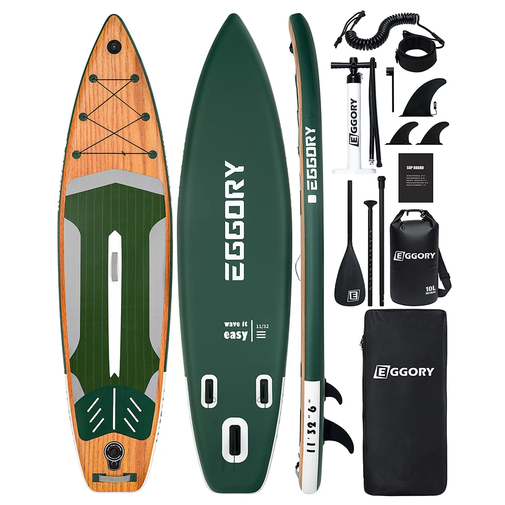 Aufblasbares EGGORY Stand-Up-Paddleboard 335x81x15cm 11x32x6in SUP-Board Handytasche Schultergurt Rucksack Reparatur-Sport-Wasser-Kit