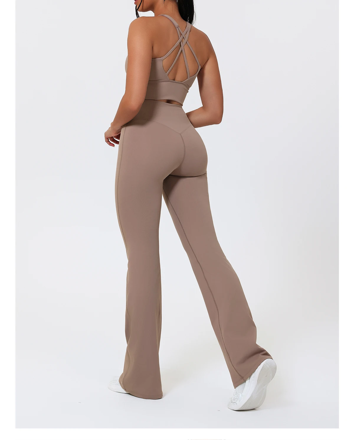 Hearuisavy Sommer-Laufsportweste mit gepolstertem BH, ECO Gym Push-Up-Yoga-Top für Damen, überkreuzter Rücken, U-Ausschnitt, Fitness-Unterwäsche – Detail 16