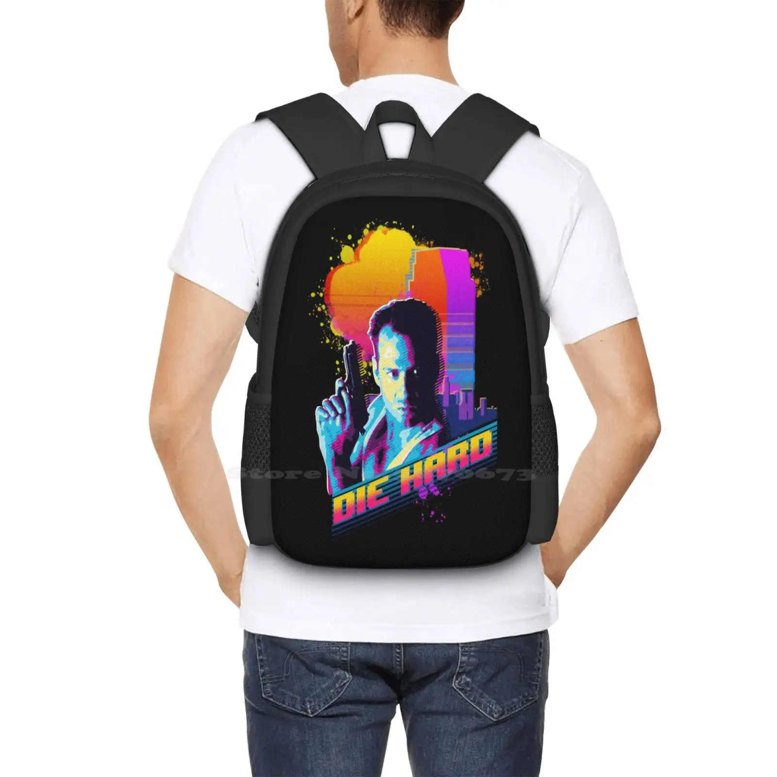 Mochilas macias ao vivo para adolescentes escolares e meninas, Die Hard Travel Bags, 80S Action Movie, John Mcclane 90S Action, Bruce Willis