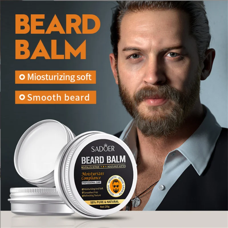 Natural Beard Oil Conditioner Balm Growth Organic Moustache Wax for Beard Styling  20G