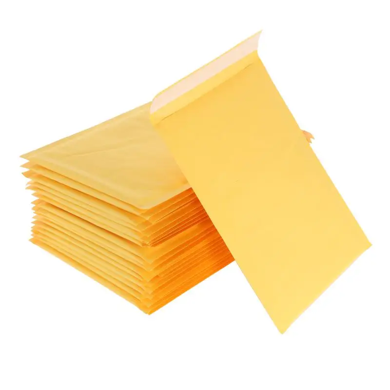 Imagem -02 - Kraft Papel Bolha Envelopes Bolsas Mailers Acolchoado Envio Envelope com Bolha Bolsa de Correio Transporte da Gota 50 Peças Lote