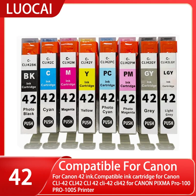 For Canon 42 ink.Compatible ink cartridge for Canon CLI-42 CLI42 CLI 42 cli-42 cli42 for CANON PIXMA Pro-100 PRO-100S Printer